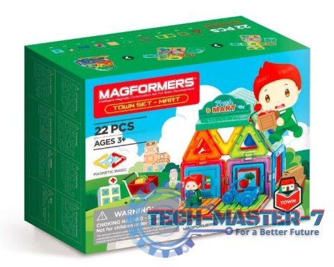 Zestaw klocków magnetycznych Miasto - Targowisko 22 elementy