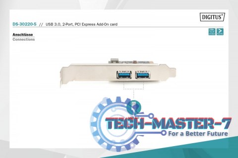 Kontroler USB 3.0 PCIe, 2x USB 3.0, Low Profile, Chipset UPD720202 Kontroler USB 3.0 PCIe, 2x USB 3.0, Low Profile, Chipset UPD720202