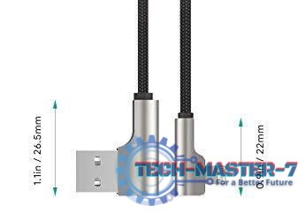 CB-AL01 Black OEM nylonowy kabel USB - Lightning | 2m | wtyki 90 stopni | certyfikat MFi CB-AL01 Black OEM nylonowy kabel USB - Lightning | 2m | wtyki 90 stopni | certyfikat MFi