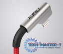 CB-AL01 Red OEM nylonowy kabel USB - Lightning | 2m | wtyki 90 stopni | certyfikat MFi