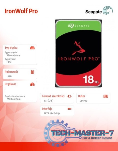 Dysk IronWolf Pro 18TB 3,5 ST18000NT001 Dysk IronWolf Pro 18TB 3,5 ST18000NT001