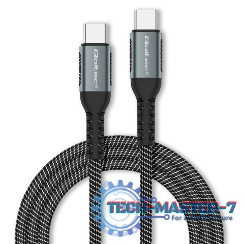 Kabel USB 2.0 typ C | USB 2.0 typ C 100W | QC 3.0| PD | 1.5m | Czarny Kabel USB 2.0 typ C | USB 2.0 typ C 100W | QC 3.0| PD | 1.5m | Czarny