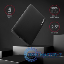EE25-SL Obudowa zewnętrzna plastikowa, bezśrubowa, 3.2 gen1 SATA 6G 2.5, czarna