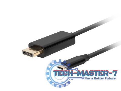 Kabel USB-C (M)->Displayport 3M 4K 60HZ czarny Kabel USB-C (M)->Displayport 3M 4K 60HZ czarny