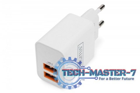 Ładowarka sieciowa zasilacz 2x USB-A 15,5W Biała