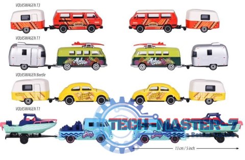 Pojazd Majorette Volkswagen z przyczepką 4 rodzaje Pojazd Majorette Volkswagen z przyczepką 4 rodzaje
