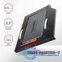 RSS-CD09 Ramka na 2,5" SSD-HDD do gniazda DVD, 9.5mm LED aluminium