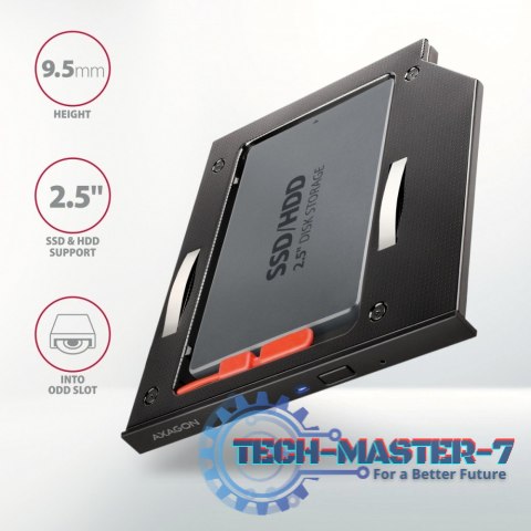 RSS-CD09 Ramka na 2,5" SSD-HDD do gniazda DVD, 9.5mm LED aluminium RSS-CD09 Ramka na 2,5" SSD-HDD do gniazda DVD, 9.5mm LED aluminium