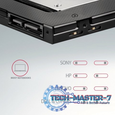 RSS-CD09 Ramka na 2,5" SSD-HDD do gniazda DVD, 9.5mm LED aluminium RSS-CD09 Ramka na 2,5" SSD-HDD do gniazda DVD, 9.5mm LED aluminium