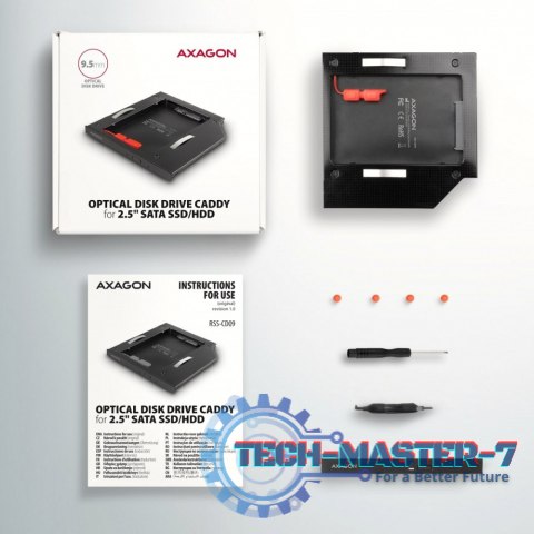 RSS-CD09 Ramka na 2,5" SSD-HDD do gniazda DVD, 9.5mm LED aluminium RSS-CD09 Ramka na 2,5" SSD-HDD do gniazda DVD, 9.5mm LED aluminium