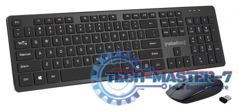 Zestaw bezprzewodowy klawiatura + mysz MAXIM 2,4GHz, zasięg 10m nano odbiornik USB 104 klawisze QWERTY