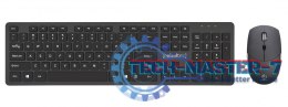 Zestaw bezprzewodowy klawiatura + mysz MAXIM 2,4GHz, zasięg 10m nano odbiornik USB 104 klawisze QWERTY