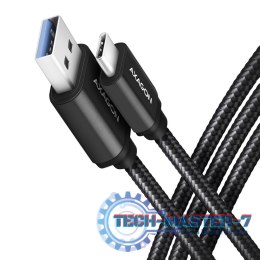 BUCM3-AM20AB Kabel USB-C - USB-A 3.2 Gen 1, 2m, 3A, ALU, oplot, czarny