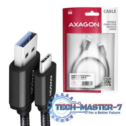 BUCM3-AM20AB Kabel USB-C - USB-A 3.2 Gen 1, 2m, 3A, ALU, oplot, czarny BUCM3-AM20AB Kabel USB-C - USB-A 3.2 Gen 1, 2m, 3A, ALU, oplot, czarny