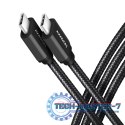 BUCM3-CM20AB Kabel USB-C - USB-C 3.2 Gen 1, 2m, PD 60W, 3A, ALU, oplot, czarny