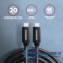 BUCM32-CM20AB Kabel USB-C - USB-C 3.2 Gen 2, 2m, PD 100W, 5A, 4K HD, ALU, oplot, czarny