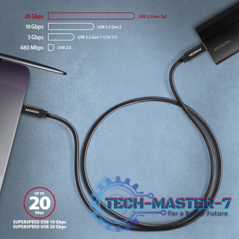 BUCM32-CM20AB Kabel USB-C - USB-C 3.2 Gen 2, 2m, PD 100W, 5A, 4K HD, ALU, oplot, czarny BUCM32-CM20AB Kabel USB-C - USB-C 3.2 Gen 2, 2m, PD 100W, 5A, 4K HD, ALU, oplot, czarny