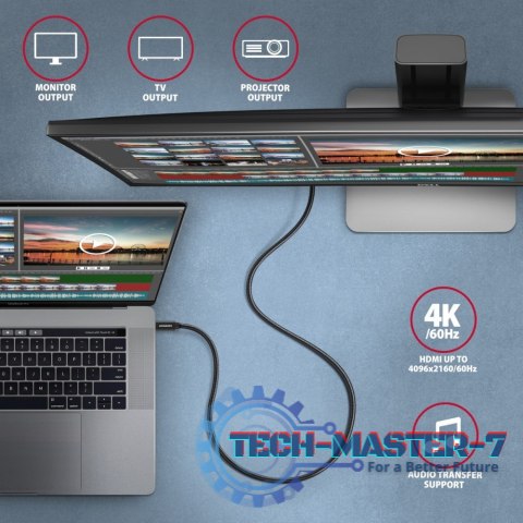 BUCM32-CM20AB Kabel USB-C - USB-C 3.2 Gen 2, 2m, PD 100W, 5A, 4K HD, ALU, oplot, czarny BUCM32-CM20AB Kabel USB-C - USB-C 3.2 Gen 2, 2m, PD 100W, 5A, 4K HD, ALU, oplot, czarny