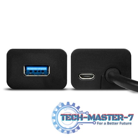 HUE-S2BL Hub 4-portowy USB 3.2 Gen 1 charging hub, 1.2m kabel, microUSB dodatkowe zasilanie HUE-S2BL Hub 4-portowy USB 3.2 Gen 1 charging hub, 1.2m kabel, microUSB dodatkowe zasilanie