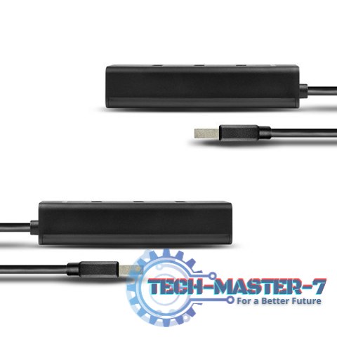 HUE-S2BL Hub 4-portowy USB 3.2 Gen 1 charging hub, 1.2m kabel, microUSB dodatkowe zasilanie HUE-S2BL Hub 4-portowy USB 3.2 Gen 1 charging hub, 1.2m kabel, microUSB dodatkowe zasilanie