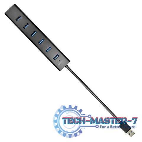 HUE-SA7BP Hub 7-portowy USB 3.2 GEN 1 aluminum charging hub, AC adapter HUE-SA7BP Hub 7-portowy USB 3.2 GEN 1 aluminum charging hub, AC adapter
