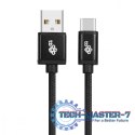 Kabel USB-USB C 1.5m czarny sznurek premium