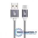 Kabel USB-USB C 1.5m szary sznurek premium