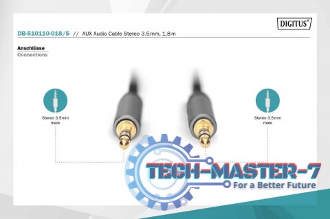 Kabel połączeniowy audio MiniJack Stereo Typ 3.5mm/3.5mm M/M nylon 1,8m Kabel połączeniowy audio MiniJack Stereo Typ 3.5mm/3.5mm M/M nylon 1,8m