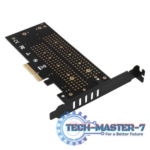 PCEM2-DC Adapter wewnętrzny PCIe x4, 1x M.2 NVMe M-key + 1x SATA B-key slot, chłodnica, SP & LP + radiator PCEM2-DC Adapter wewnętrzny PCIe x4, 1x M.2 NVMe M-key + 1x SATA B-key slot, chłodnica, SP & LP + radiator