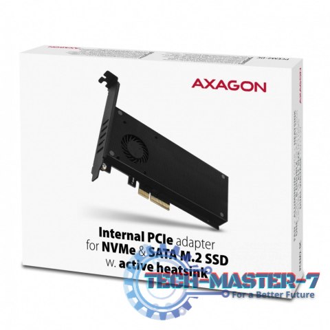 PCEM2-DC Adapter wewnętrzny PCIe x4, 1x M.2 NVMe M-key + 1x SATA B-key slot, chłodnica, SP & LP + radiator PCEM2-DC Adapter wewnętrzny PCIe x4, 1x M.2 NVMe M-key + 1x SATA B-key slot, chłodnica, SP & LP + radiator