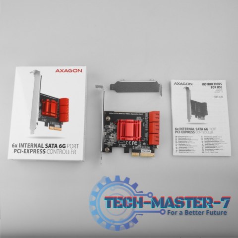 PCES-SA6 Kontroler PCIe 6x wewnętrzny port SATA 6G, ASM1166, SP & LP PCES-SA6 Kontroler PCIe 6x wewnętrzny port SATA 6G, ASM1166, SP & LP
