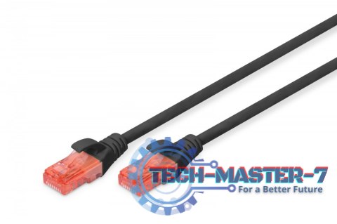 Patch cord U/UTP kat.6 PVC 2m czarny