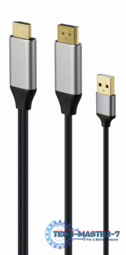 Adapter HDMI do DP 4K M 60Hz USB-A powered