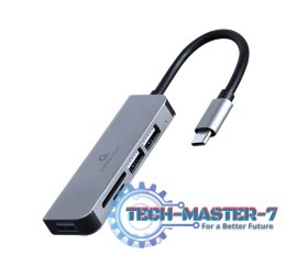 Hub 3-portowy USB-C, USB 2.0x2, USB 3.0, czytnik kart