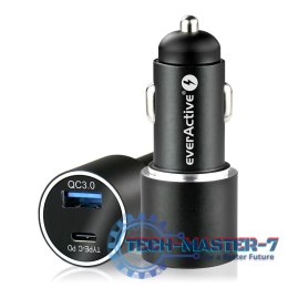 Ładowarka samochodowa CC-20Q USB QC3.0 oraz USB-C PD 36W