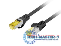 Patchcord kat.6a S/FTP LSZH CU 0.25m fluke passed czarny