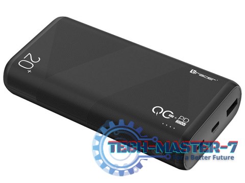 Powerbank Amos 20000mAh QC3.0-PD20W BK czarny Powerbank Amos 20000mAh QC3.0-PD20W BK czarny