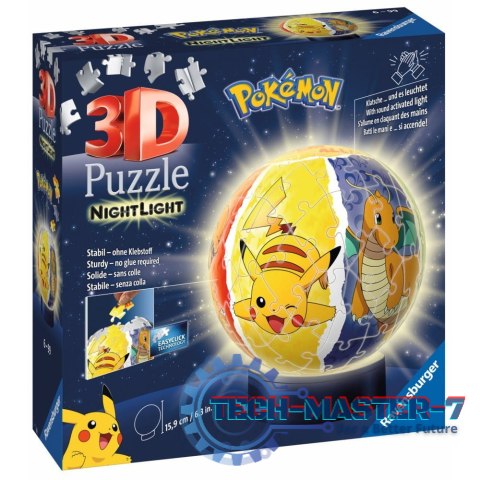 Puzzle 72 elementy 3D Świecąca Kula Pokemon
