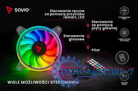 Wentylator FAN-01 4-pack 120mm ARGB wraz kontrolerem oraz pilotem Wentylator FAN-01 4-pack 120mm ARGB wraz kontrolerem oraz pilotem