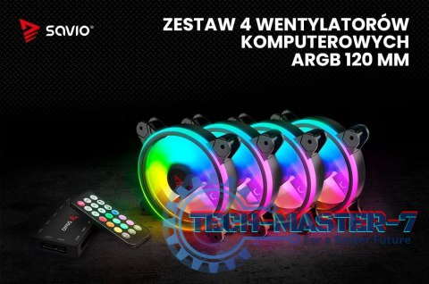 Wentylator FAN-01 4-pack 120mm ARGB wraz kontrolerem oraz pilotem Wentylator FAN-01 4-pack 120mm ARGB wraz kontrolerem oraz pilotem