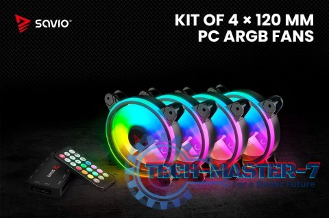 Wentylator FAN-01 4-pack 120mm ARGB wraz kontrolerem oraz pilotem Wentylator FAN-01 4-pack 120mm ARGB wraz kontrolerem oraz pilotem