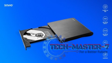 Zewnętrzna nagrywarka typu Slim CD/DVD R/RW, USB-C/USB-A, AK-59 Zewnętrzna nagrywarka typu Slim CD/DVD R/RW, USB-C/USB-A, AK-59