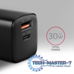 ACU-PQ30 Ładowarka sieciowa, PD & QC 30W, QC3.0,4.0/AFC/FCP/PPS/Apple, Czarna
