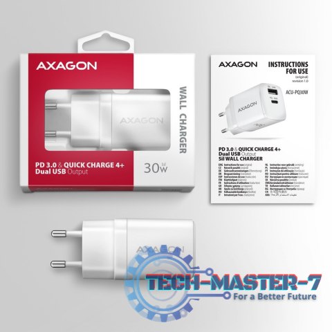 ACU-PQ30W Ładowarka sieciowa PD & QC 30W, QC3.0,4.0/AFC/FCP/PPS/Apple Biała ACU-PQ30W Ładowarka sieciowa PD & QC 30W, QC3.0,4.0/AFC/FCP/PPS/Apple Biała
