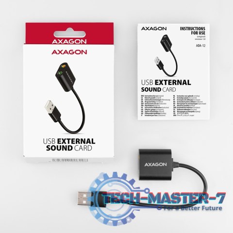 ADA-12 Zewnętrzna karta dzwiękowa USB 2.0 48kHz/16-bit stereo, metal, kabel USB-A 15 cm ADA-12 Zewnętrzna karta dzwiękowa USB 2.0 48kHz/16-bit stereo, metal, kabel USB-A 15 cm