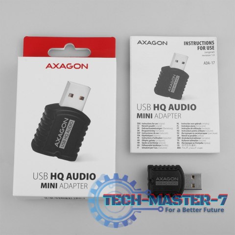 ADA-17 Zewnętrzna karta dzwiękowa, USB 2.0 MINI, 96kHz/24-bit stereo, wejście USB-A ADA-17 Zewnętrzna karta dzwiękowa, USB 2.0 MINI, 96kHz/24-bit stereo, wejście USB-A