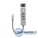 Adapter USB C - RJ45 + 3xUSB A - 1000 Mb/s