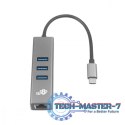 Adapter USB C - RJ45 + 3xUSB A - 1000 Mb/s