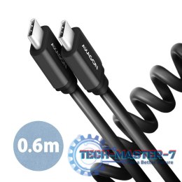 BUCM-CM10TB Kabel Twister USB-C - USB-C, 0,6m, USB 2.0, 3A, ALU, PVC Czarny