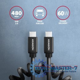 BUCM-CM10TB Kabel Twister USB-C - USB-C, 0,6m, USB 2.0, 3A, ALU, PVC Czarny